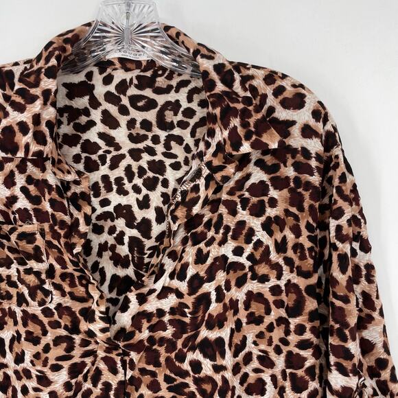 Ekouaer Short Sleeve V-Neck Leopard Print Top Size XL - Picture 3 of 8